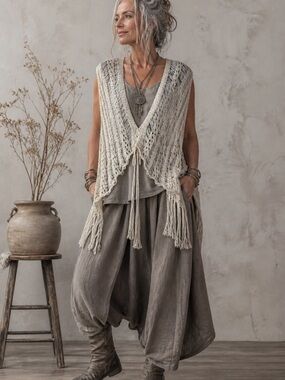Daytrip Top XS S Whimsy Indie Boho Festival Peasant Hippie Retro Open Sheer Knit